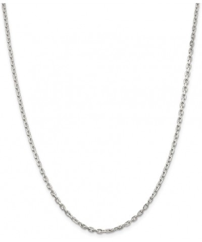 2.75mm Sterling Silver Solid Beveled Oval Cable Chain Necklace 36.0 Inches $43.19 Necklaces