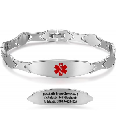 Medical Alert Bracelet Personalized Medical Alert Bracelet for Women Medical ID Bracelets Emergency Alert ID Bracelets Adjust...