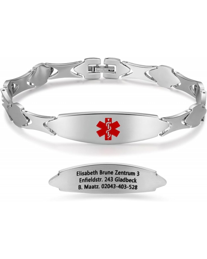 Medical Alert Bracelet Personalized Medical Alert Bracelet for Women Medical ID Bracelets Emergency Alert ID Bracelets Adjust...