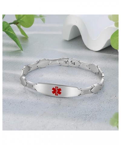 Medical Alert Bracelet Personalized Medical Alert Bracelet for Women Medical ID Bracelets Emergency Alert ID Bracelets Adjust...