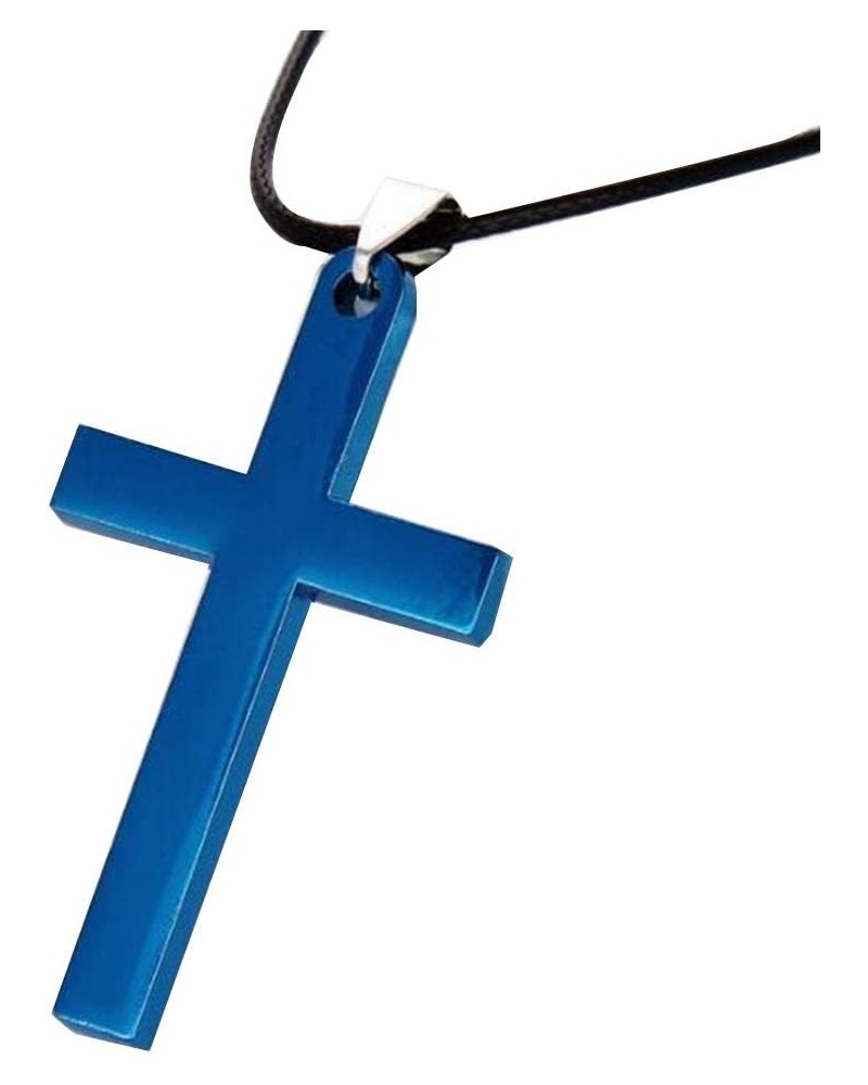 Fashion Simple Cross Pendant Alloy Necklace Chain Jewelry Christmas Day Gift for Women Men Girls Boys Blue $4.42 Necklaces