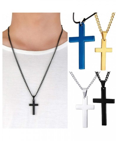 Fashion Simple Cross Pendant Alloy Necklace Chain Jewelry Christmas Day Gift for Women Men Girls Boys Blue $4.42 Necklaces