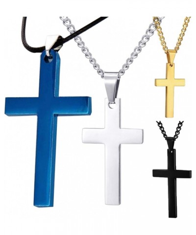 Fashion Simple Cross Pendant Alloy Necklace Chain Jewelry Christmas Day Gift for Women Men Girls Boys Blue $4.42 Necklaces