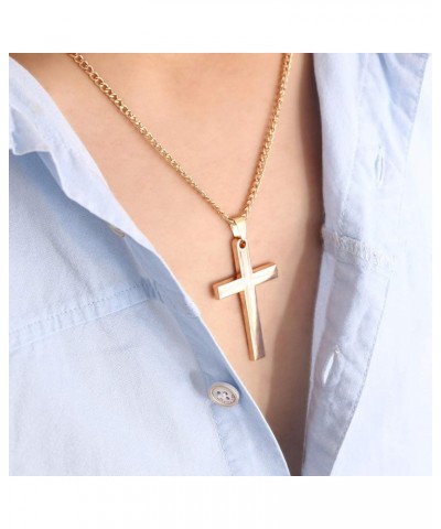 Fashion Simple Cross Pendant Alloy Necklace Chain Jewelry Christmas Day Gift for Women Men Girls Boys Blue $4.42 Necklaces