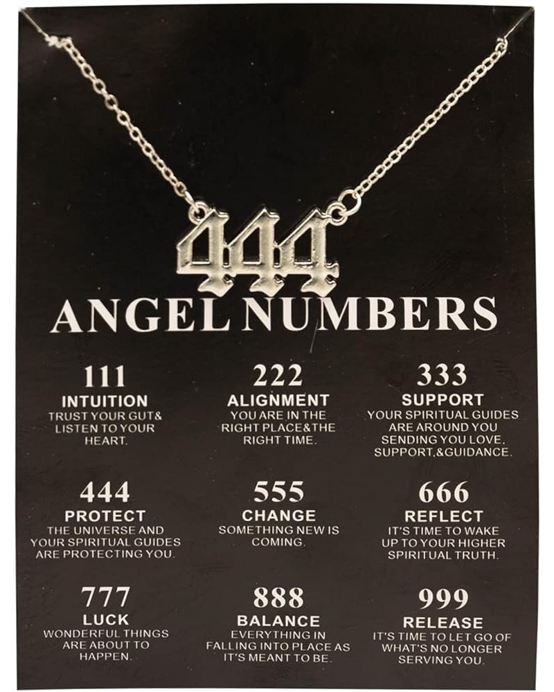 111 222 333 444 555 777 888 999 Angel Number Necklace with Black Meaningful Card Lucky Number Pendant Choker Numerology Jewel...