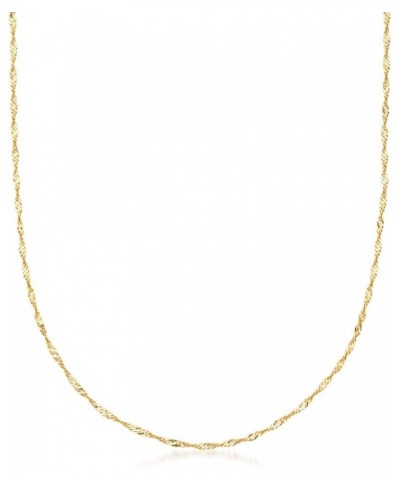 Italian 18kt Yellow Gold Diamond-Cut Singapore-Chain Necklace 16.0 Inches $141.04 Necklaces