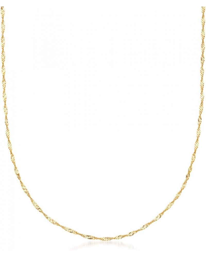 Italian 18kt Yellow Gold Diamond-Cut Singapore-Chain Necklace 16.0 Inches $141.04 Necklaces