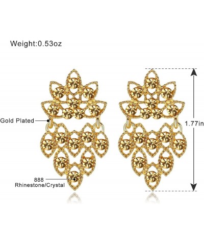 Flower Teardrop Bridal Wedding Dangle CZ Earrings in Silver/Gold Tone for Women Girl Bride Gift … Fashion style 3 $9.68 Earrings