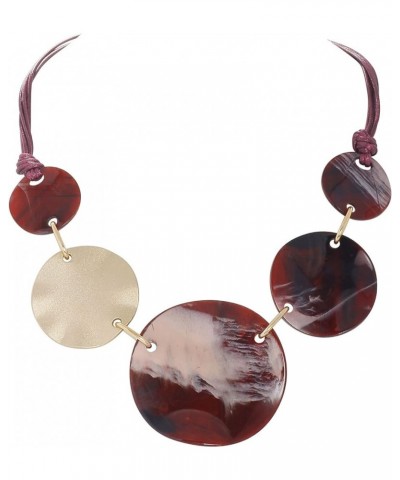 Chunky Irregular Acrylic Costume Pendant Necklace Women Large Statement 22" Collar Necklace Wine $9.91 Necklaces