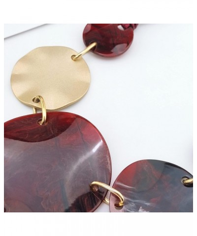 Chunky Irregular Acrylic Costume Pendant Necklace Women Large Statement 22" Collar Necklace Wine $9.91 Necklaces