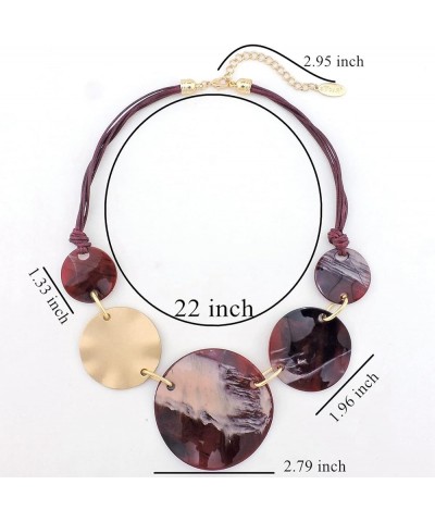 Chunky Irregular Acrylic Costume Pendant Necklace Women Large Statement 22" Collar Necklace Wine $9.91 Necklaces