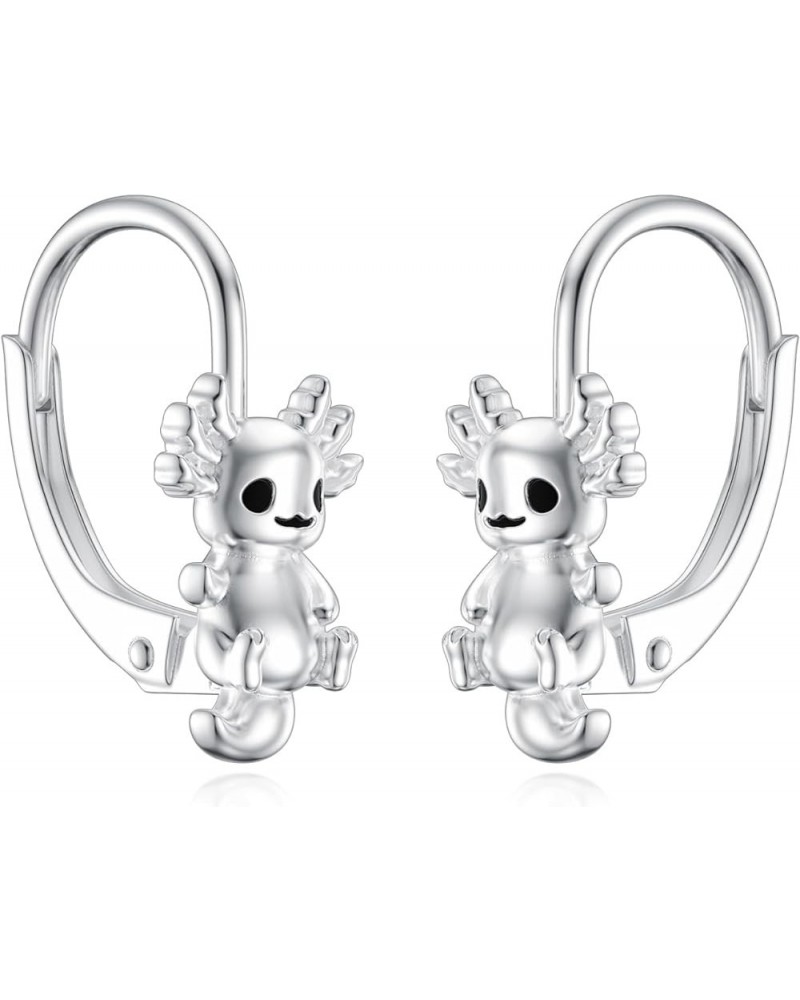 925 Sterling Silver Hypoallergenic Animal Stud Hoop Leverback Earrings Dinosaur/Cow/Frog/Raccoon/Giraffe/Octopus/Corgi Earrin...