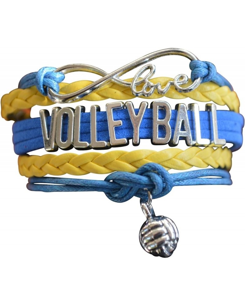 Volleyball Bracelet- Girls Volleyball Jewelry - Perfect Volleyball Gifts for Players Blue and Yellow $9.68 Bracelets