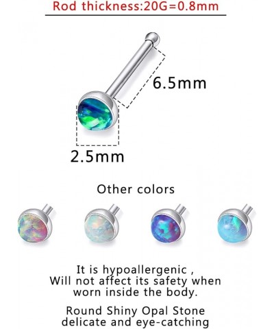 18G 20G 22G Titanium Nose Rings Opal Nose Studs for Women Men G23 Opal Nose Rings Nostril Piercing Jewelry Top Opal 1.5mm 2mm...