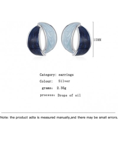 Blue Half Hoop Earrings for Women Girls Hypoallergenic Stud Half Open Earrings Statement Earrings Jewelry Gifts blue B $6.88 ...