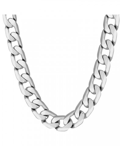 Beveled Cuban Link Curb Chain Necklaces 24k Real Gold Plated (3mm, 6mm & 9.5mm) 30 inches 9.5mm White Gold $39.82 Necklaces