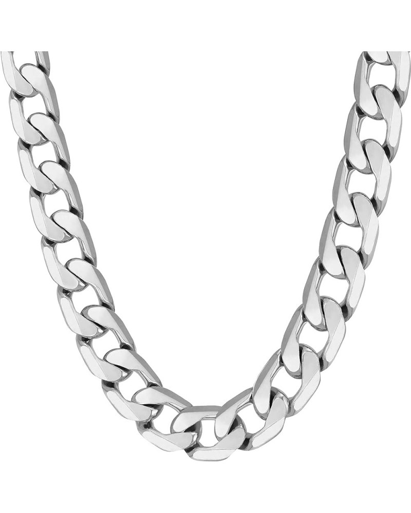 Beveled Cuban Link Curb Chain Necklaces 24k Real Gold Plated (3mm, 6mm & 9.5mm) 30 inches 9.5mm White Gold $39.82 Necklaces