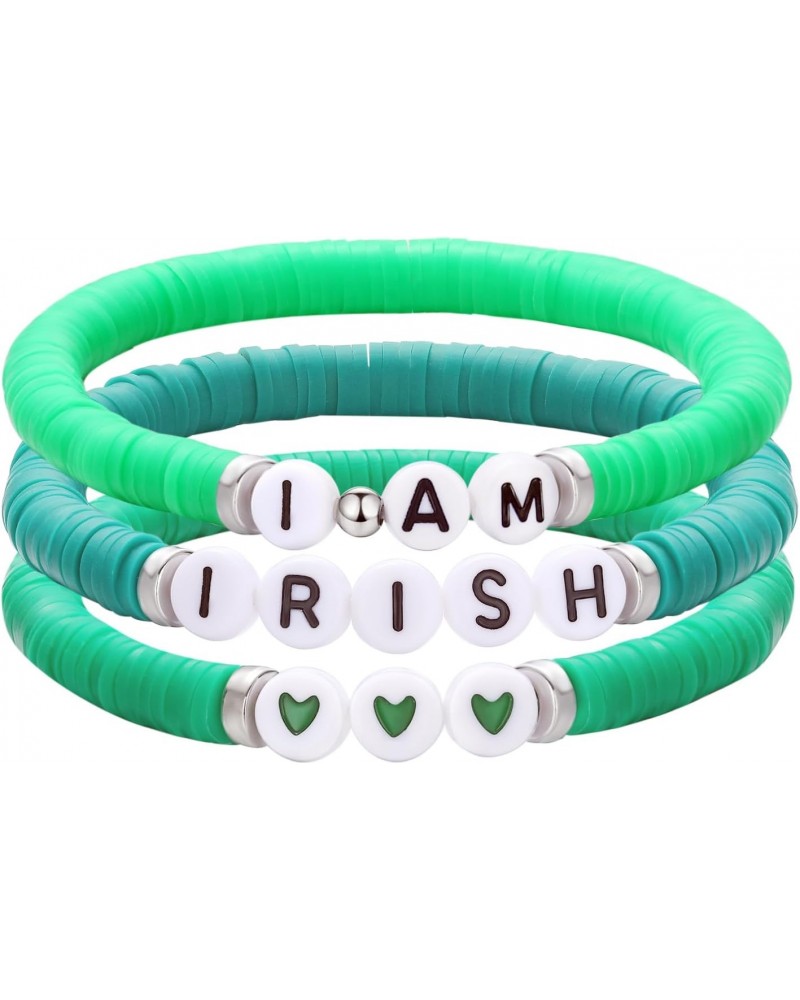 St Patricks Day Merch Bracelet Green I Am Irish Bracelet Gift Outfit Festive Costume Party Accessory $8.24 Bracelets