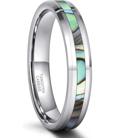 4mm 6mm 8mm I Love You Tungsten Abalone Shell Inlay Rings for Men Women Couples Wedding Band Size 4-15 4mm Silver Abalone $11...