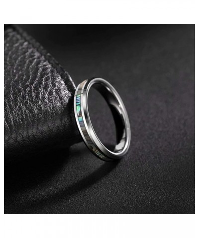 4mm 6mm 8mm I Love You Tungsten Abalone Shell Inlay Rings for Men Women Couples Wedding Band Size 4-15 4mm Silver Abalone $11...