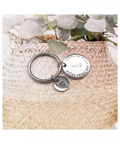 Miles Apart but Close at Heart United States Keychain Moving Away Gift Going Away Gift Long Distance Relationship Gift De-del...