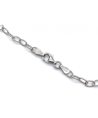 Duhaas Collection Sterling Silver 925 Fancy Oval Rolo 4mm Necklace Chain for Men, Women 16” – 24” | Diamond-Cut Double Oval C...