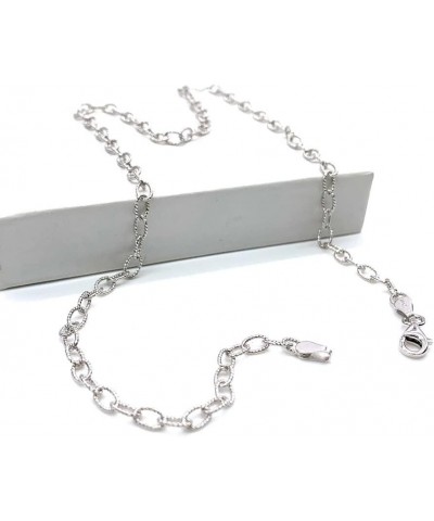 Duhaas Collection Sterling Silver 925 Fancy Oval Rolo 4mm Necklace Chain for Men, Women 16” – 24” | Diamond-Cut Double Oval C...