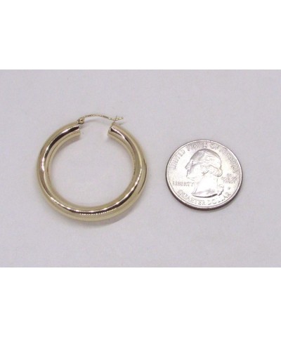 14K Yellow Gold Thick Tube Hoop Earrings with Click-Down Clasp, (5 or 6mm Tube) 35mm - 5mm Tube $209.58 Earrings