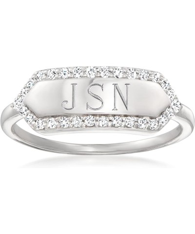 by Ross-Simons 0.20 ct. t.w. Diamond Personalized Ring in Sterling Silver Size 7 (Plain) $60.75 Rings