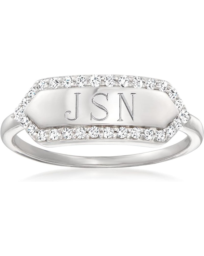 by Ross-Simons 0.20 ct. t.w. Diamond Personalized Ring in Sterling Silver Size 7 (Plain) $60.75 Rings