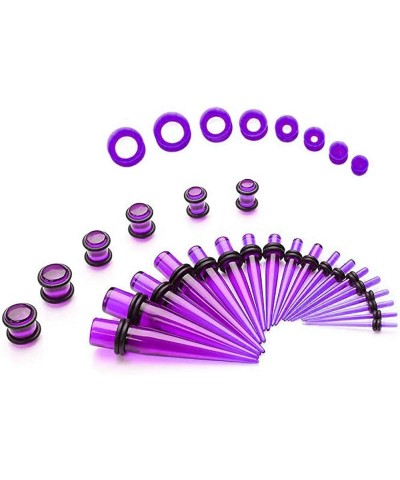 50pcs Ear Stretching Kit 14G-00G Acrylic Tapers and Plugs + Silicone Tunnels 9 Gauges Good for Beginners for Women Men Body P...