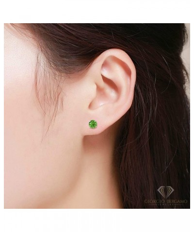 925 Sterling Silver 5mm Round 1.00 ct Genuine Gemstone Birthstone Stud Earrings, peridot $14.00 Earrings