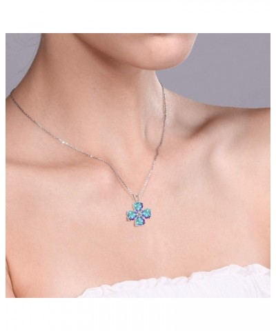 925 Sterling Silver Mercury Mist Mystic Topaz 4 Heart Shape Gemstone Birthstone Pendant Necklace For Women (3.80 Cttw, 6MM He...