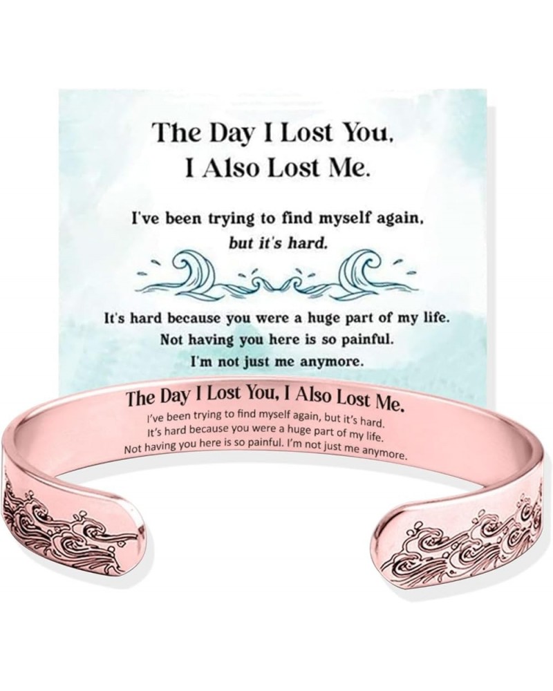 The Day I Lost You Bracelet Engraved Memorial Bracelet for Loss of Loved Inspirational Cuff Bangle Wave Bracelet Jewelry Gift...