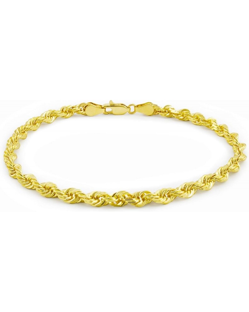 10k Yellow Gold 3mm Rope Chain Diamond Cut Bracelet or Anklet, Womens Mens Lobster Clasp 7" 7.5" 8" 8.5" 9 8.5 Inches $58.80 ...