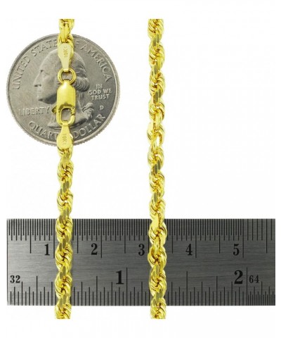 10k Yellow Gold 3mm Rope Chain Diamond Cut Bracelet or Anklet, Womens Mens Lobster Clasp 7" 7.5" 8" 8.5" 9 8.5 Inches $58.80 ...