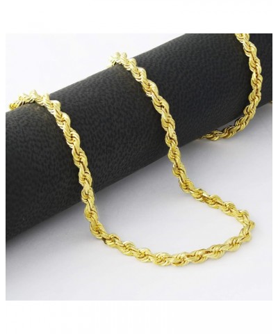 10k Yellow Gold 3mm Rope Chain Diamond Cut Bracelet or Anklet, Womens Mens Lobster Clasp 7" 7.5" 8" 8.5" 9 8.5 Inches $58.80 ...