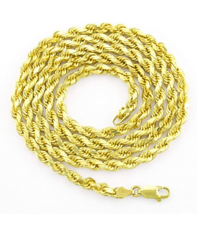 10k Yellow Gold 3mm Rope Chain Diamond Cut Bracelet or Anklet, Womens Mens Lobster Clasp 7" 7.5" 8" 8.5" 9 8.5 Inches $58.80 ...