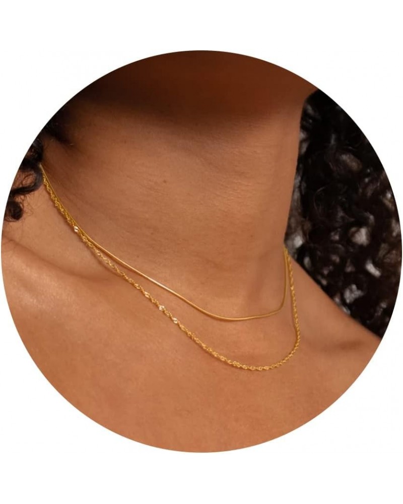 ???? ???????? for Women Dainty Layered Choker Necklaces ????? Chain Necklace 14K Gold Jewelry for Women Girls Valentine's Day...