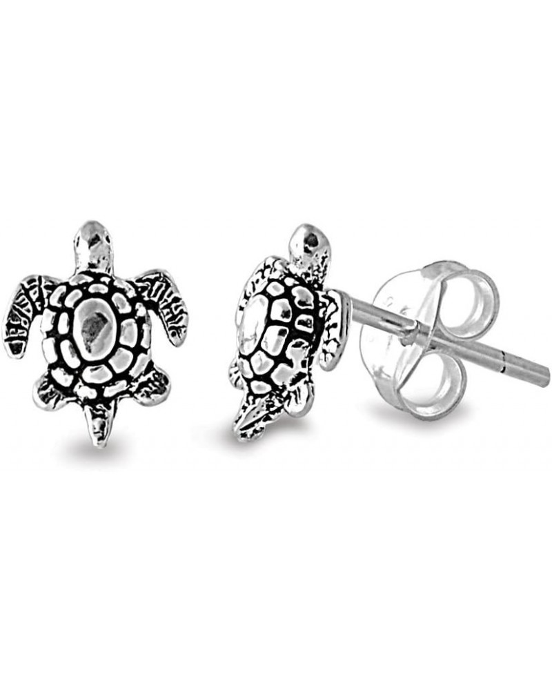 Sterling Silver Turtle Stud Earrings Sea Turtle $8.55 Earrings