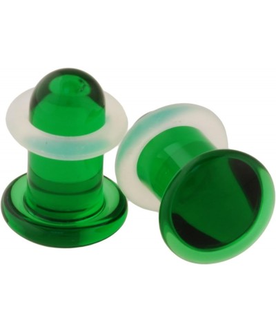 Pair of Emerald Glass Single Flared Simple Plugs 8g, Long Length $19.82 Body Jewelry