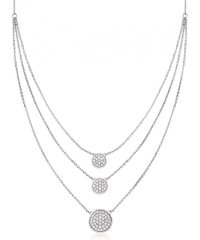 0.50 ct. t.w. Pave Diamond 3-Strand Necklace in Sterling Silver 20.0 Inches $98.00 Necklaces