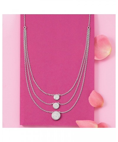 0.50 ct. t.w. Pave Diamond 3-Strand Necklace in Sterling Silver 20.0 Inches $98.00 Necklaces