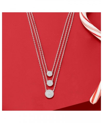 0.50 ct. t.w. Pave Diamond 3-Strand Necklace in Sterling Silver 20.0 Inches $98.00 Necklaces