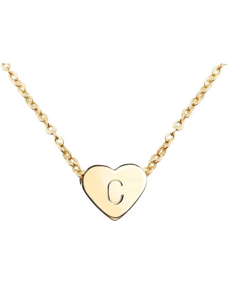 Gold Heart Necklace Initial Necklace Bridesmaid Gift Graduation Gift for Her C $13.25 Necklaces