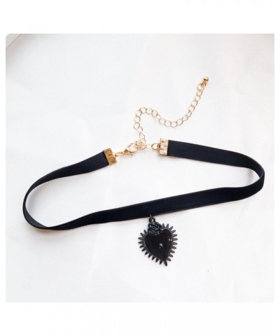 Gothic Style Eye Heart Pendant Velvet Choker Necklace for Woman Girls BLACK02B $8.11 Necklaces