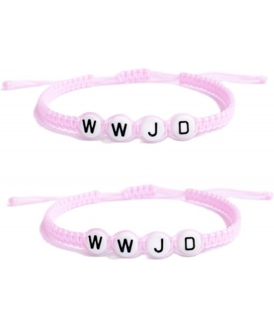 1/4Pcs Set WWJD Rope Beaded Adjustable Bracelet What Would Jesus Do Woven Wristbands Bracelet for Women Men Jewelry Colorful ...