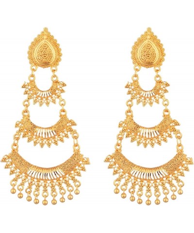 Indian Jewelry Traditional Gold Tone Big Chandbali Jhumka Jhumki Dangle Earrings for Women Style 3 $12.17 Earrings