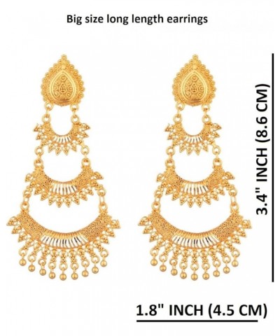 Indian Jewelry Traditional Gold Tone Big Chandbali Jhumka Jhumki Dangle Earrings for Women Style 3 $12.17 Earrings