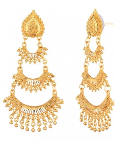 Indian Jewelry Traditional Gold Tone Big Chandbali Jhumka Jhumki Dangle Earrings for Women Style 3 $12.17 Earrings